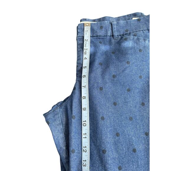 Old Navy Blue Polka Dot Office Work Business Ankle Pixie Dress‎ Pants Size 10 - Picture 9 of 11